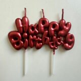Red “Happy Birthday” Balloon Font Candles