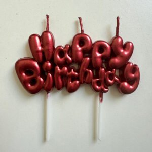 Red “Happy Birthday” Balloon Font Candles