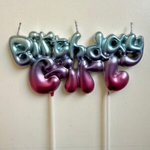 Mermaid Theme Birthday Girl Balloon Font Candle