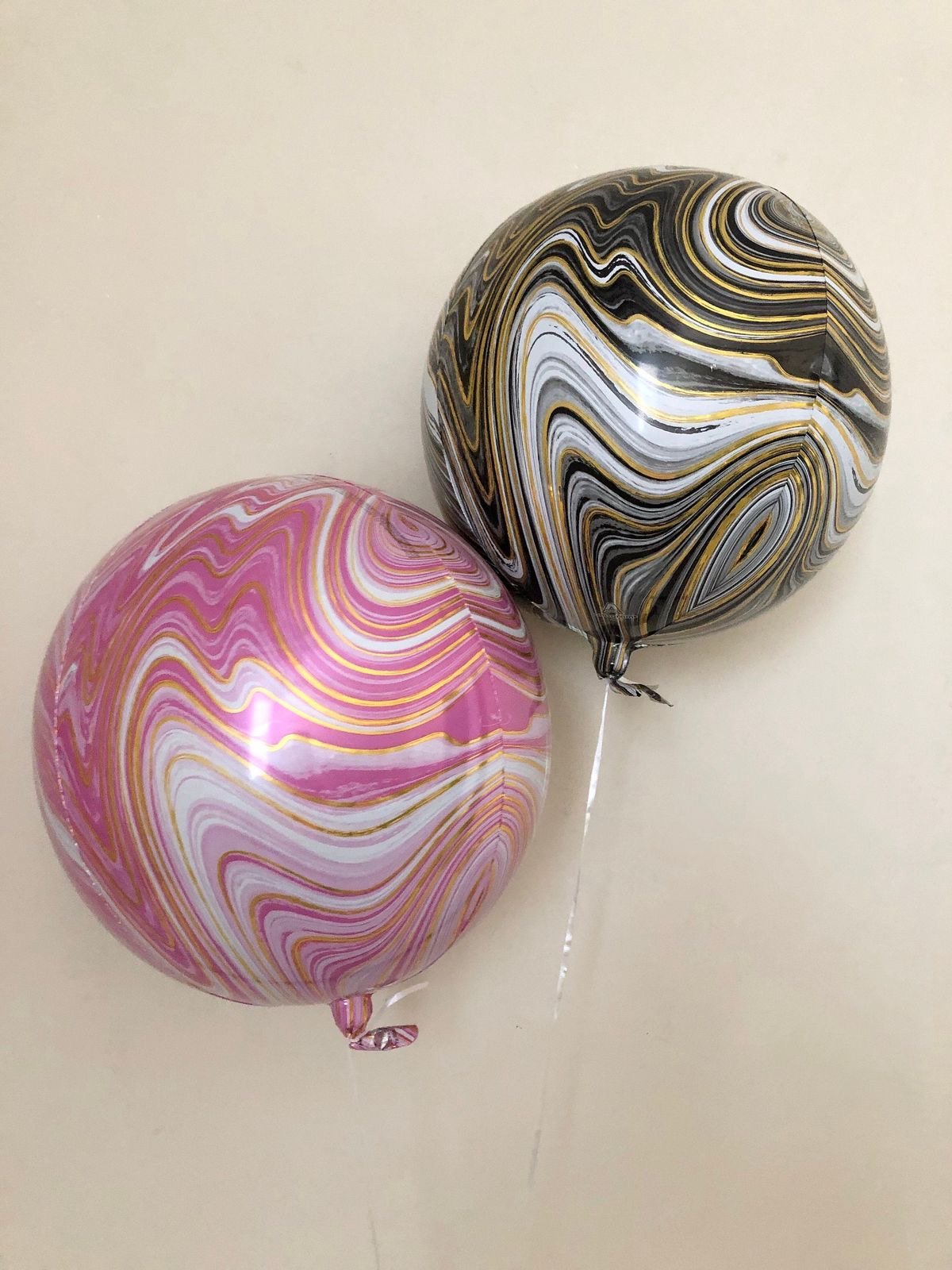 Orbz Shape 4D Black Marble Foil Balloon