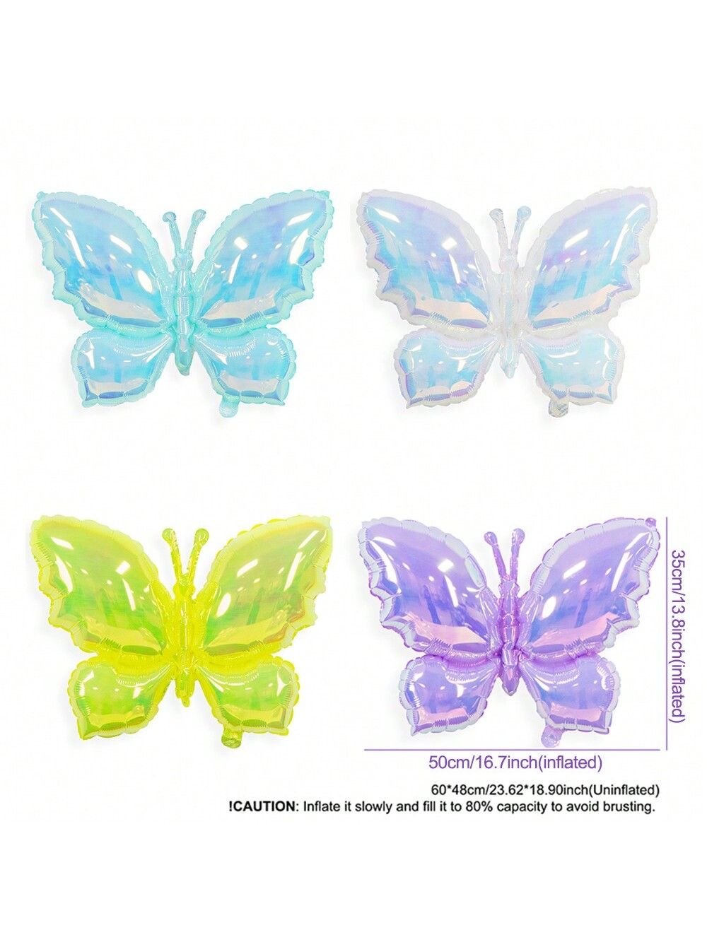 26” Purple Iridescent Butterfly Foil Balloon