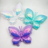 26” Yellow Iridescent Butterfly Foil Balloon