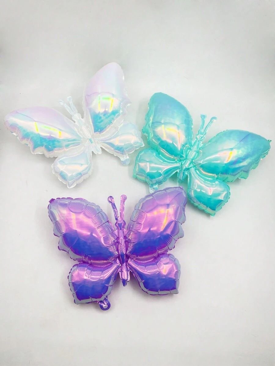 26” Blue Iridescent Butterfly Foil Balloon
