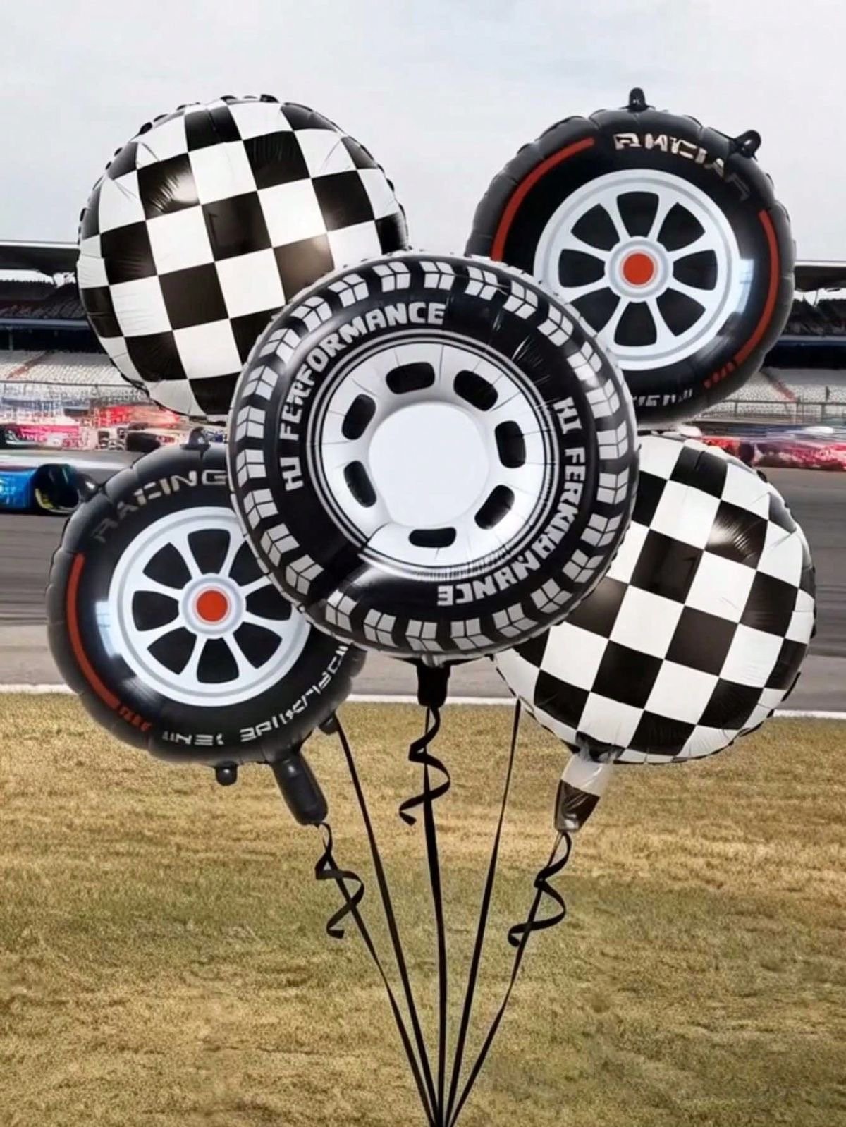Tyre Theme Foil Balloon Bouquet