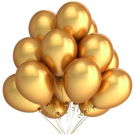 9” Chrome Gold Balloons - 20 pcs