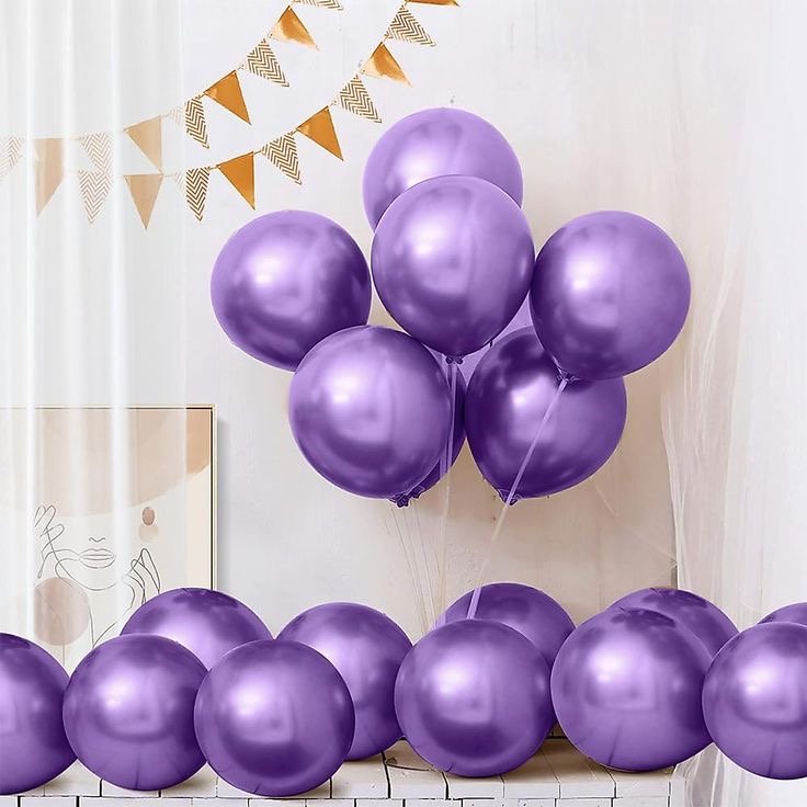 9” Chrome Purple Balloons - 20 pcs